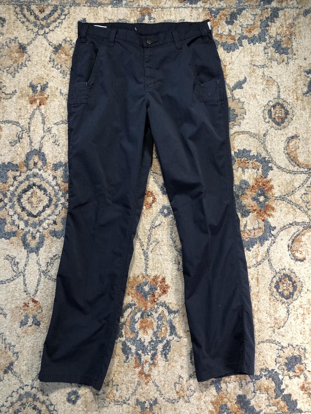 Carhartt Pants Mens 32x32 Blue Relaxed Fit Canvas Carpenter Workwear Utility